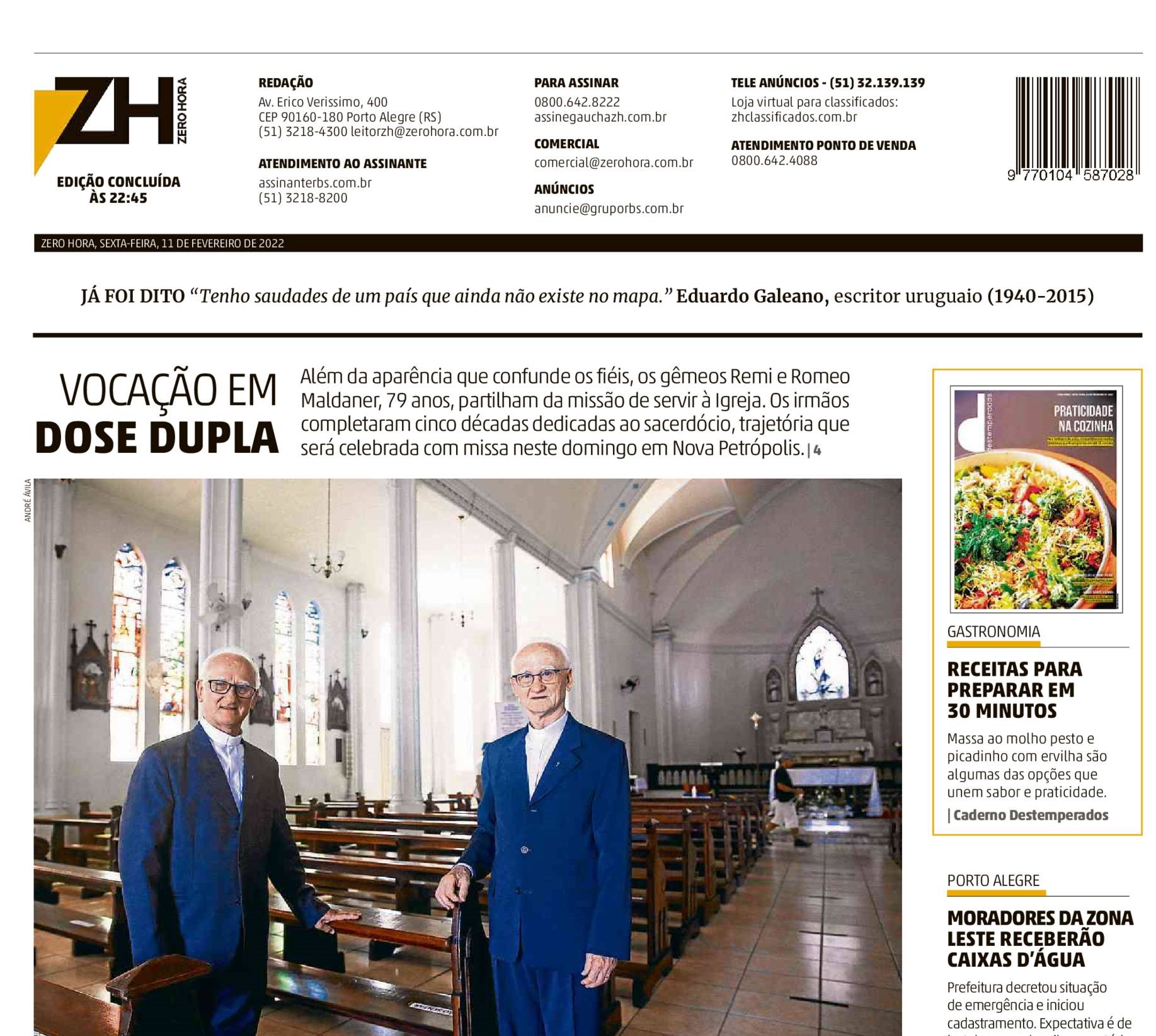 Celebração dos 50 anos de sacerdócio dos padres Remi e Romeo Maldaner é destaque na mídia