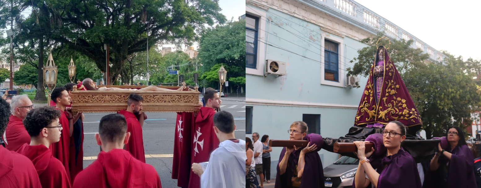 Procissão do Encontro reúne fiéis e expressa tradição trazida pelos açorianos 