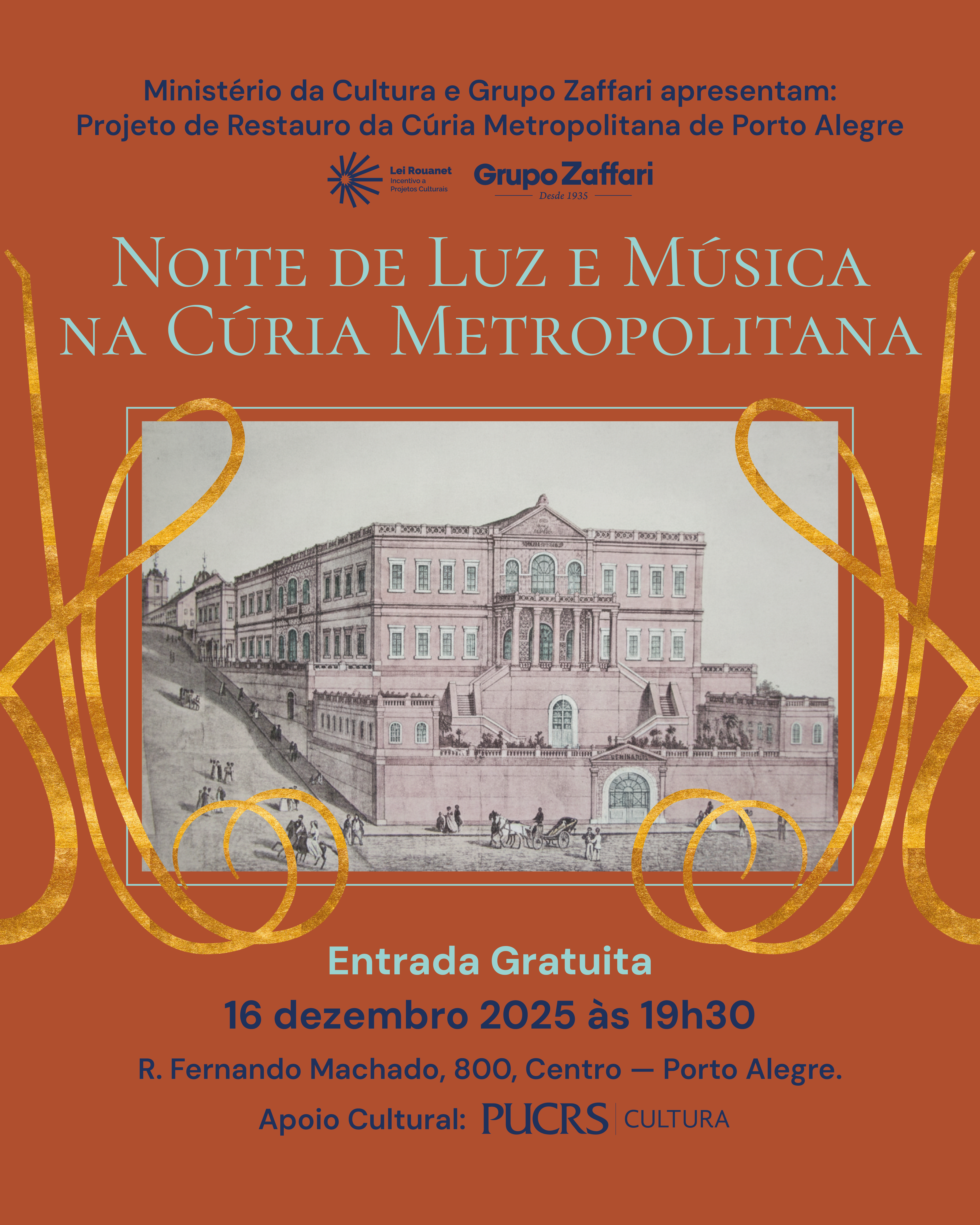 Vai ter Noite de Luz e Música na Cúria Metropolitana 