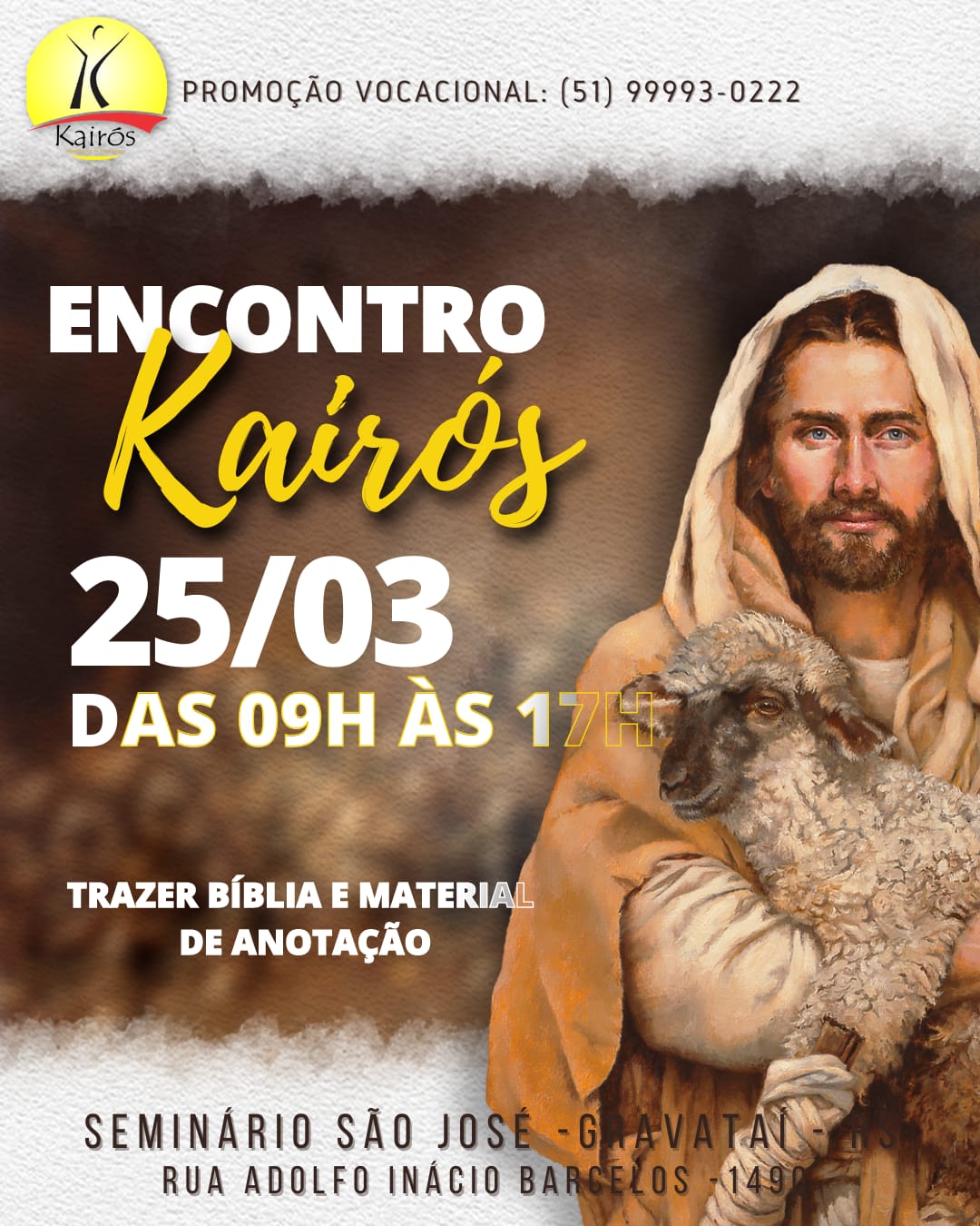 Encontro Kairós 2023 terá o primeiro encontro neste sábado