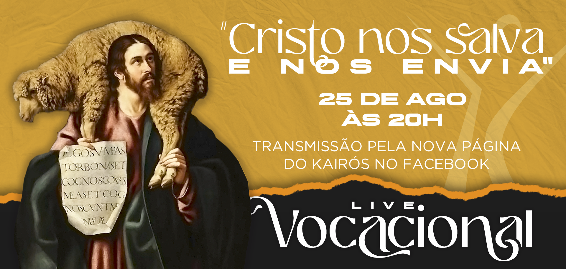 Live Vocacional: encontro será nesta quarta (25), às 20h