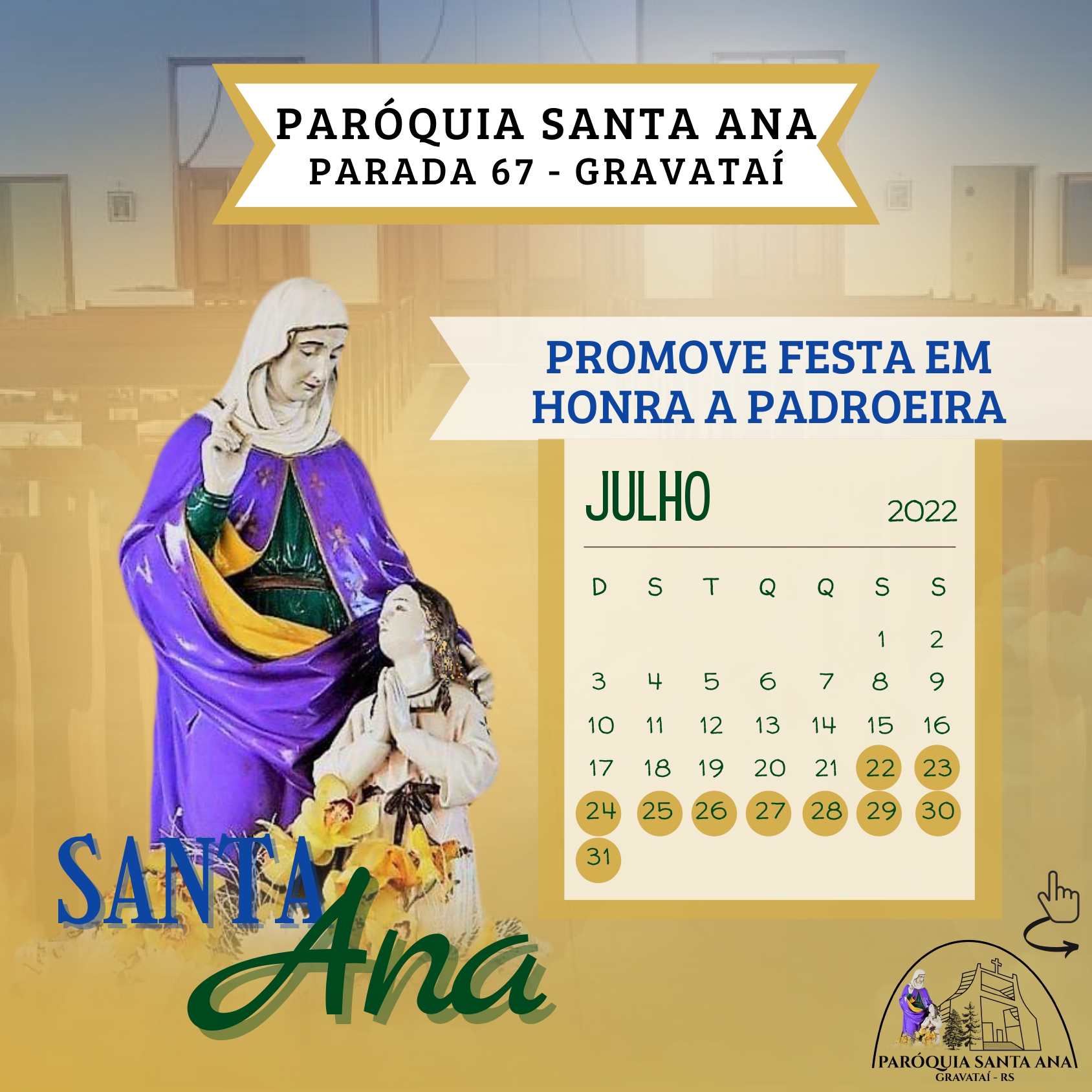 Devoção a Santa Ana mobiliza paróquias da Arquidiocese de Porto Alegre 