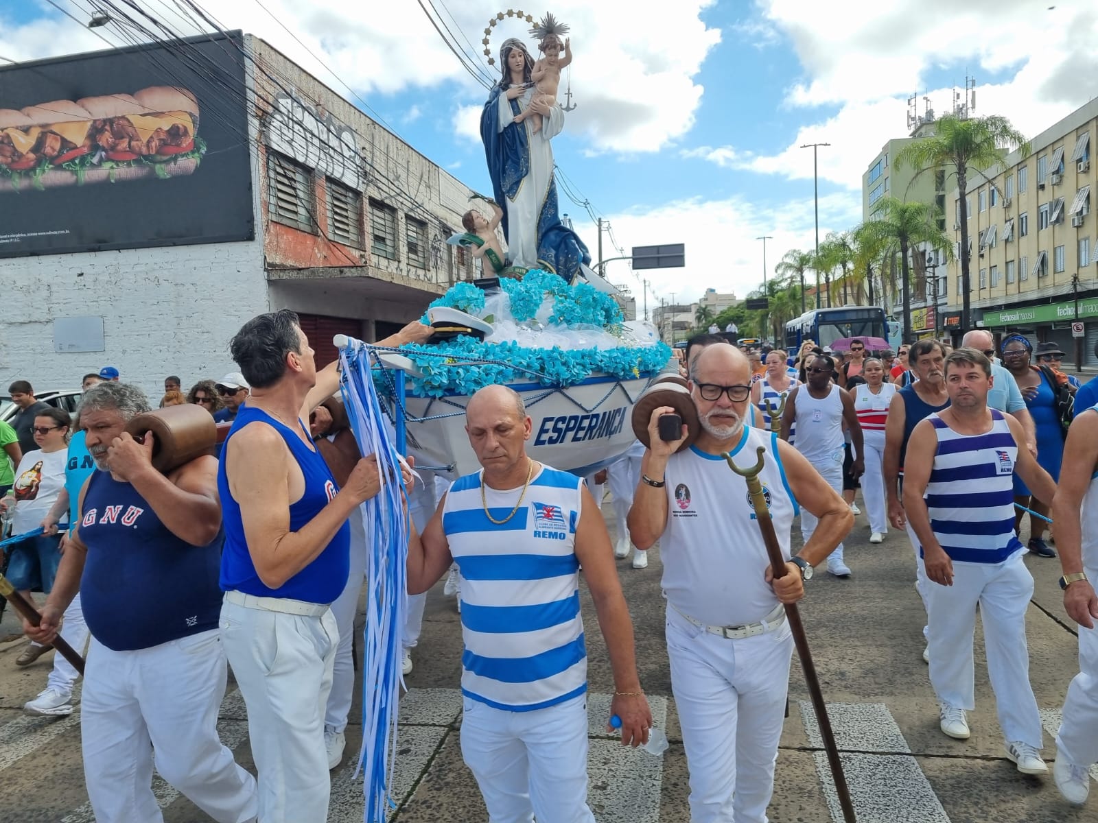 Festa de Navegantes: traslado da imagem peregrina ao Santuário do Rosário mobilizou fiéis