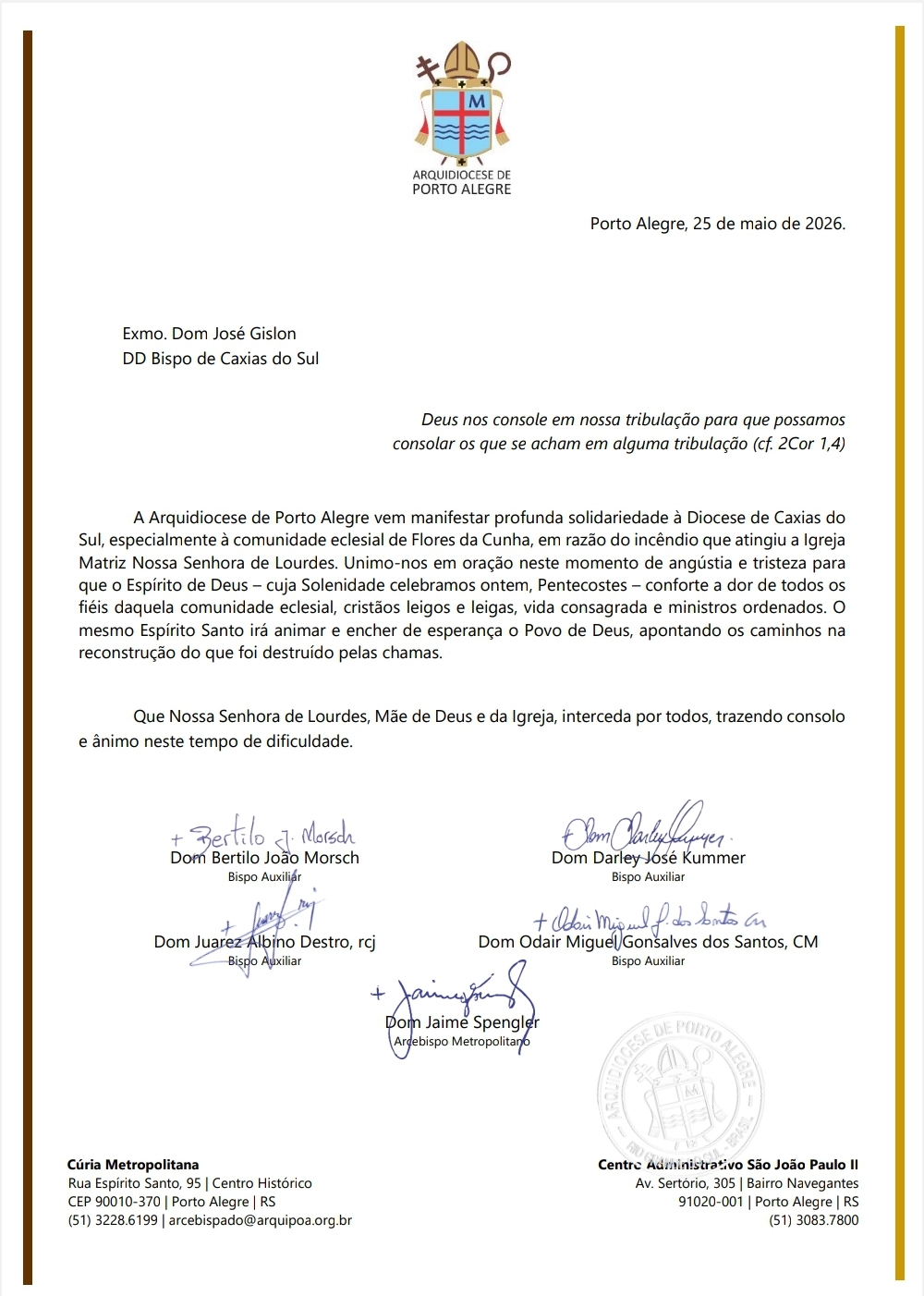 Nota de solidariedade 