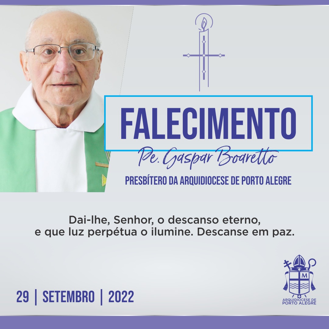 Falecimento: Cônego Clary Luiz Boaretto (Pe. Gaspar)