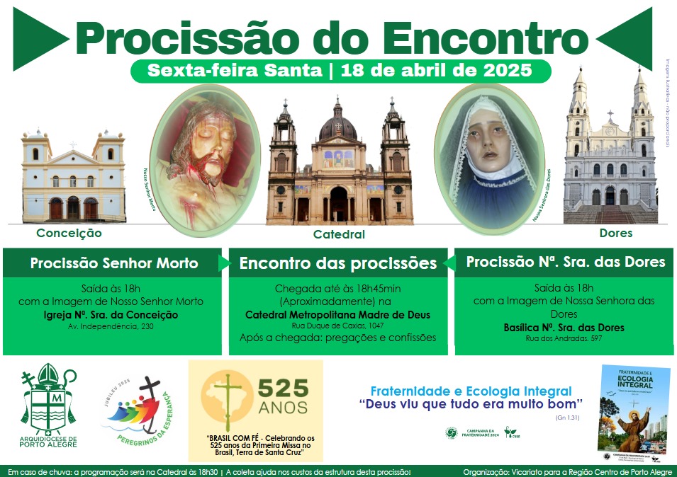 Procissão do Encontro reunirá fiéis na Sexta-feira Santa na Catedral Metropolitana 
