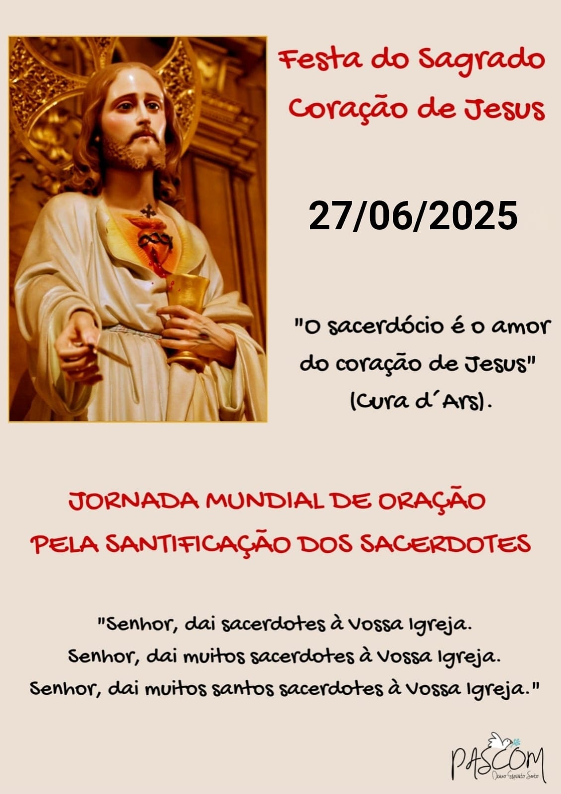 Paróquias da Arquidiocese de Porto Alegre celebram a Solenidade do Sagrado Coração de Jesus nesta sexta-feira