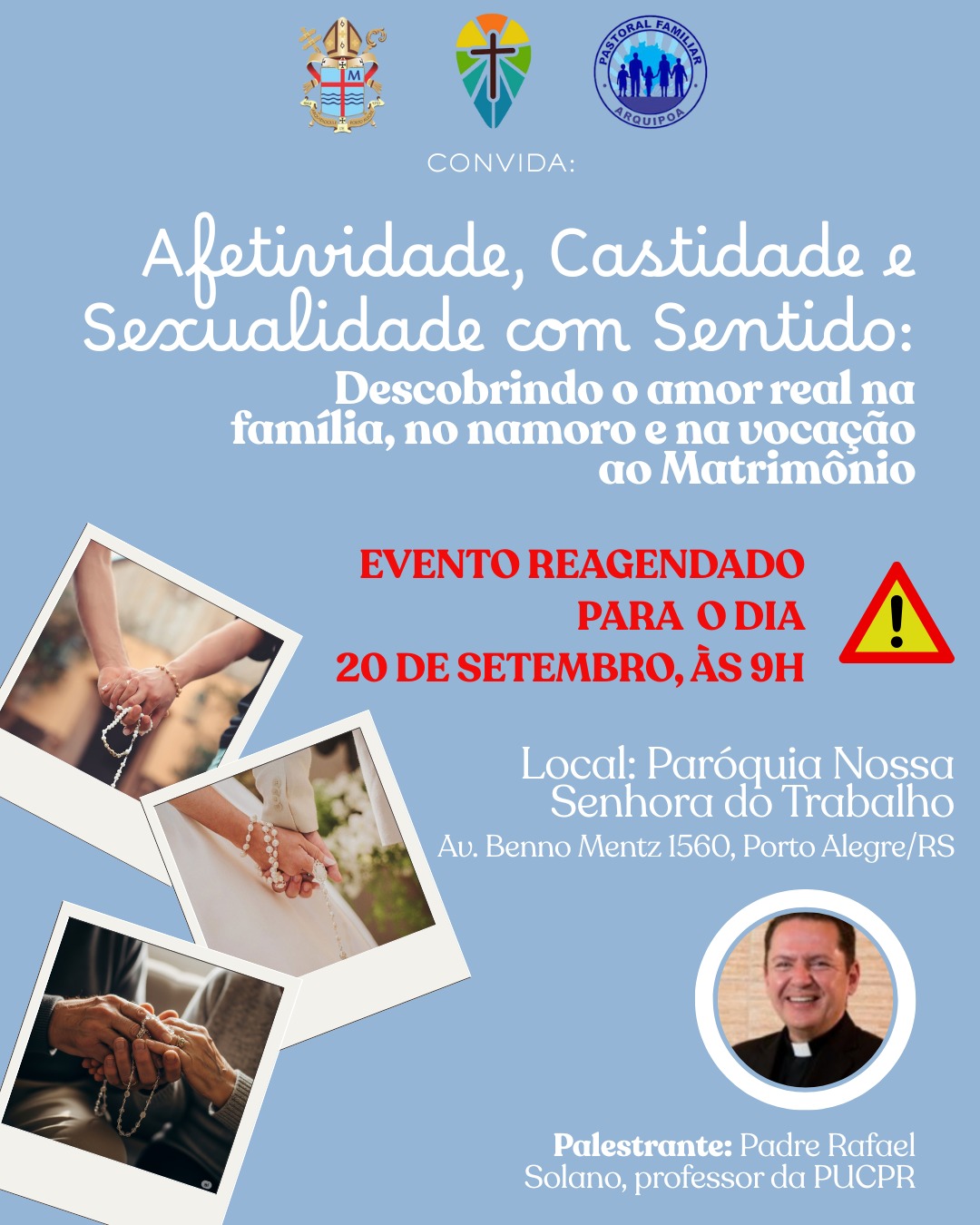 Evento com Padre Rafael Solano tem nova data marcada: 20 de setembro