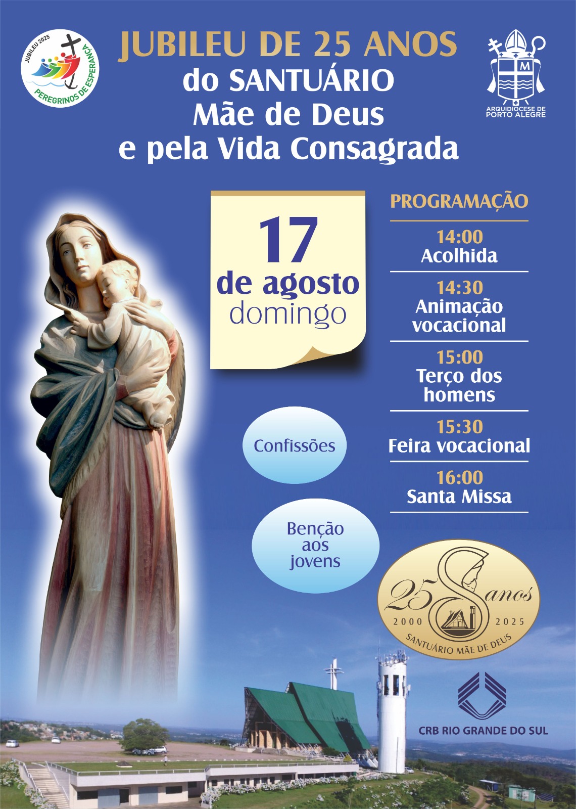 Faltam poucos dias para o Jubileu do Santuário Mãe de Deus em Porto Alegre