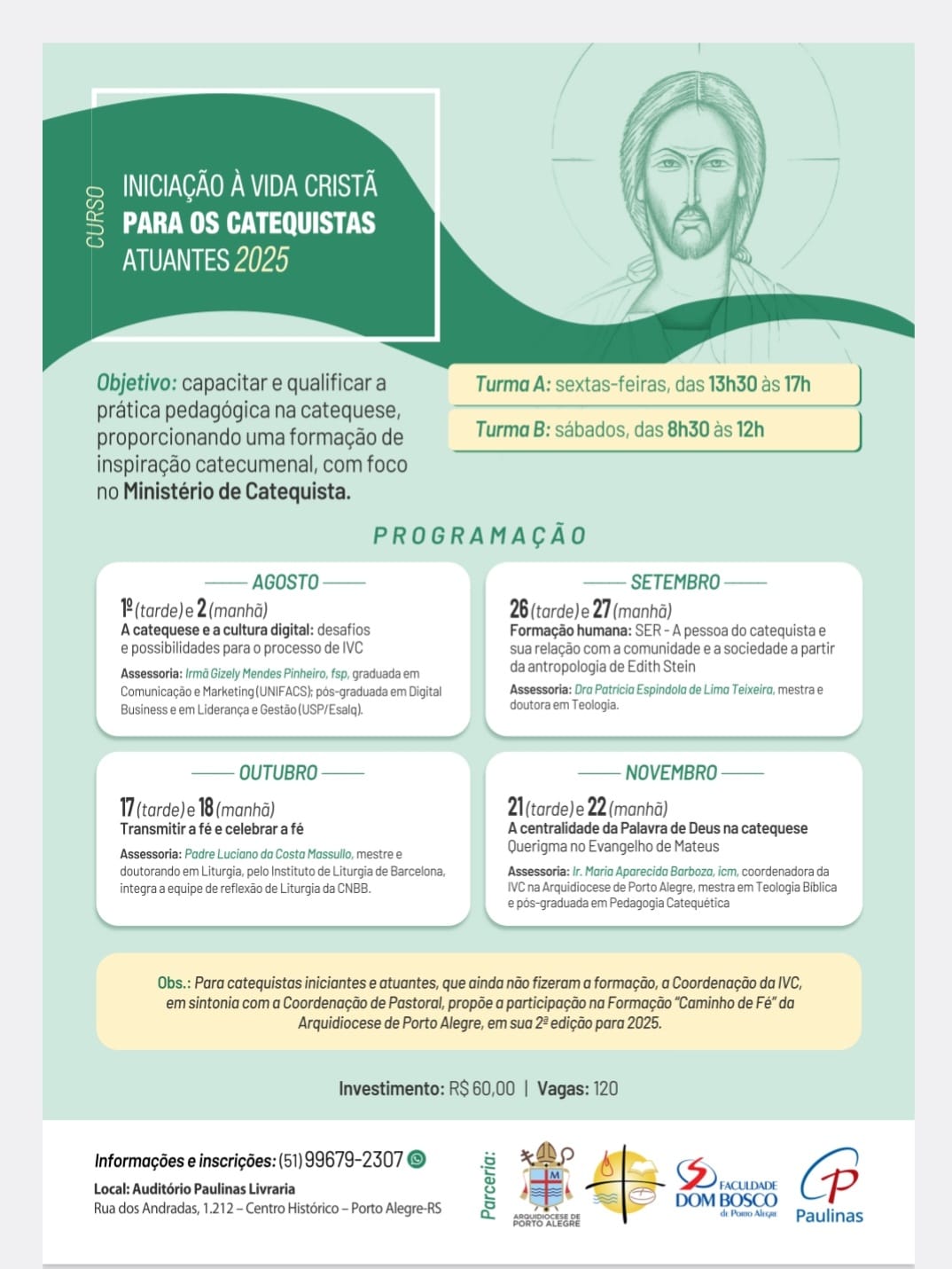 Curso de Iniciação à Vida Cristã oferece formação para catequistas atuantes em 2025