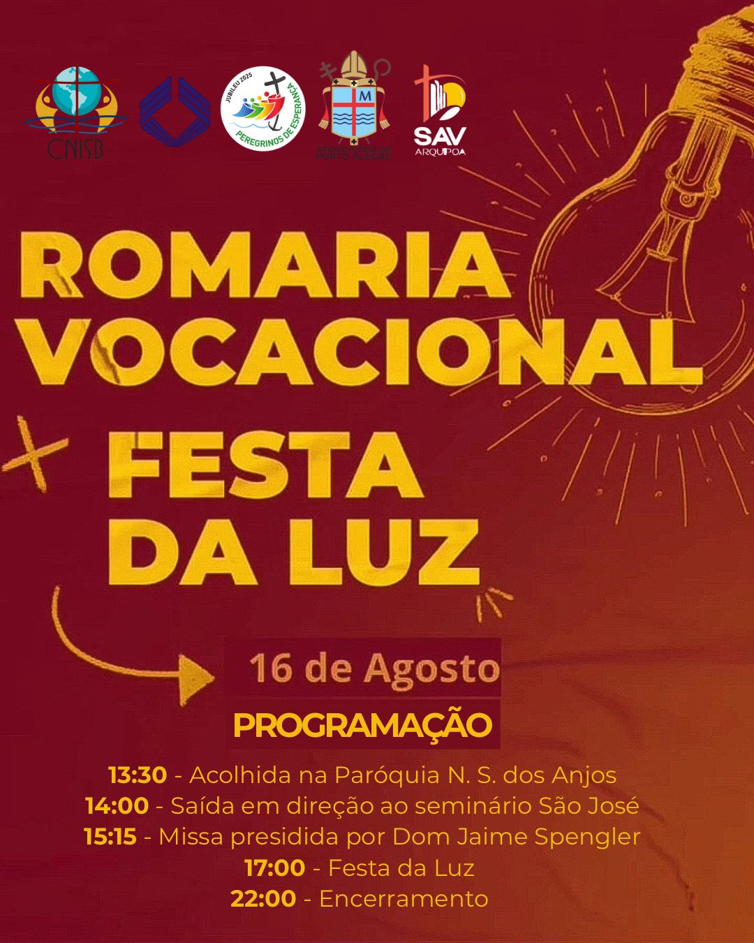 Romaria Vocacional será dia 16 de agosto em Gravataí