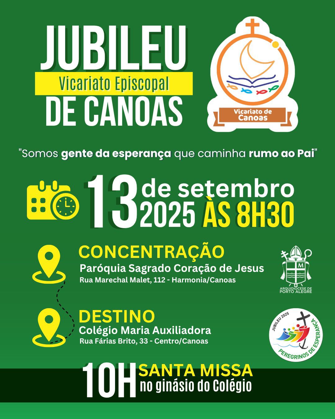 Vicariato de Canoas promove Jubileu da Esperança