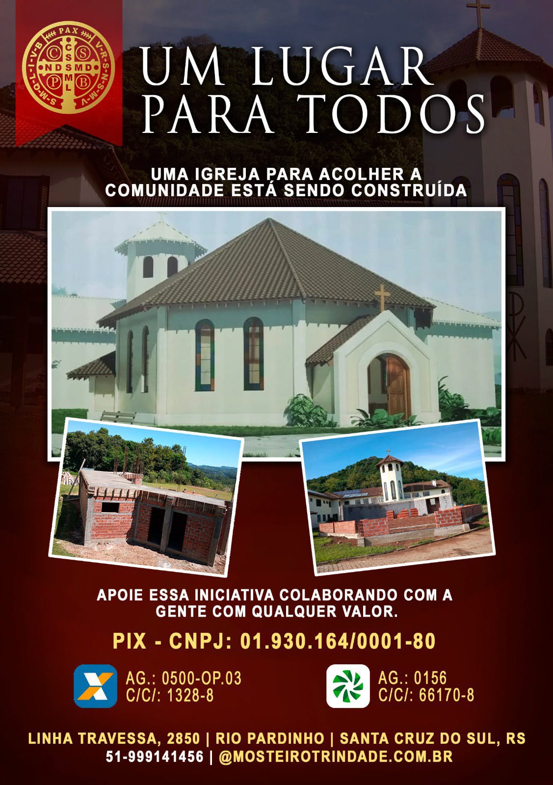 “Um lugar para todos”: Mosteiro Trindade constrói igreja para acolher a comunidade