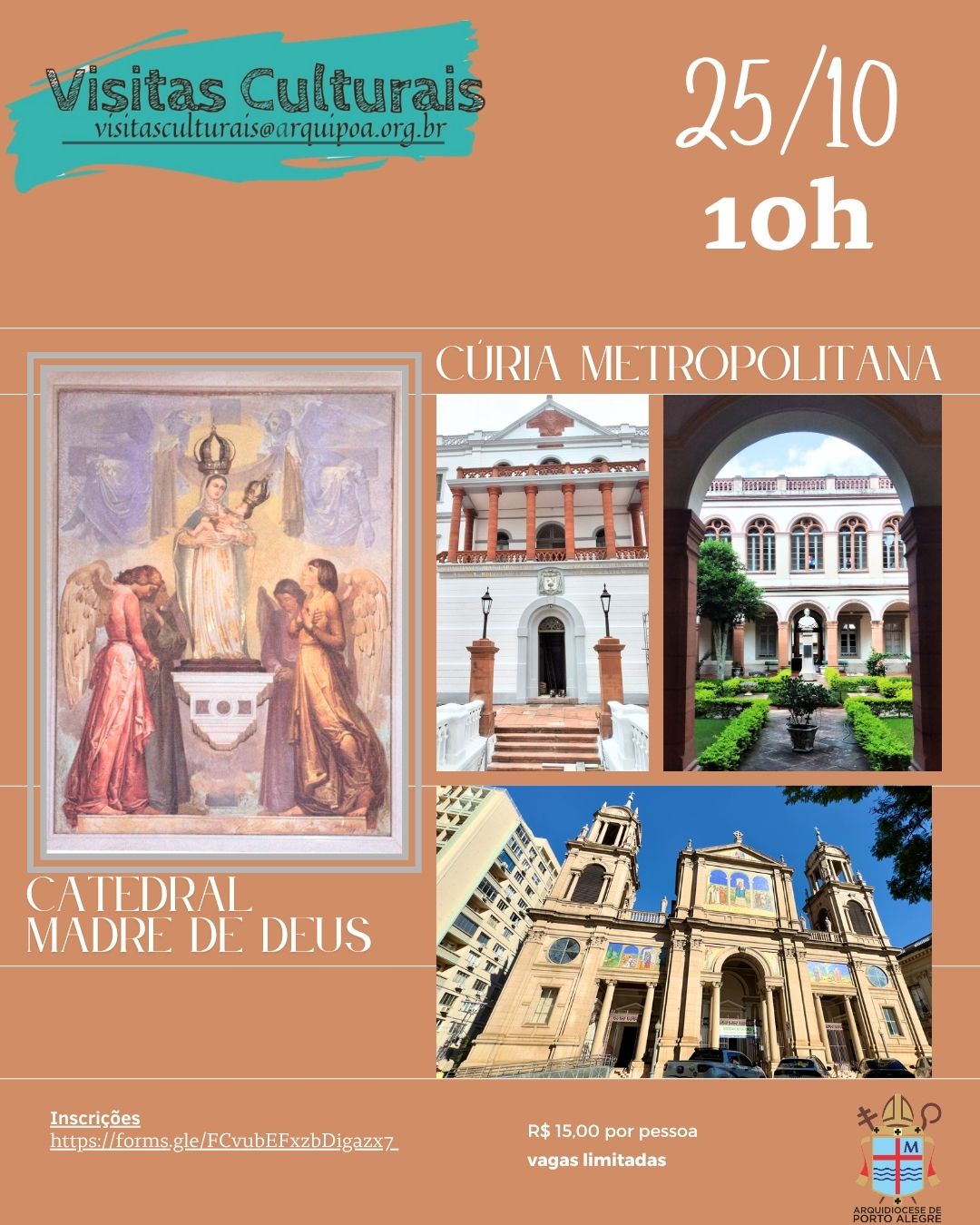 Visita cultural à Catedral e à Cúria Metropolitana convida público a conhecer a história da Arquidiocese