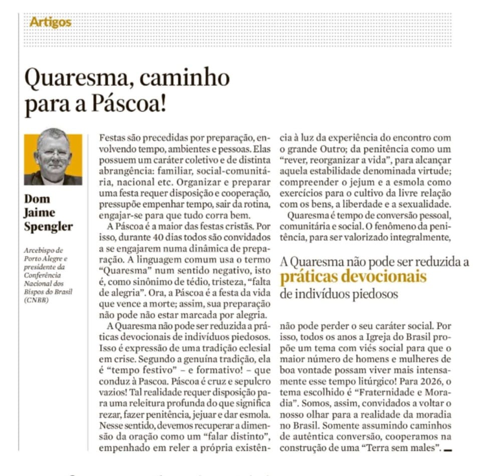 QUARESMA, CAMINHO PARA A PÁSCOA!