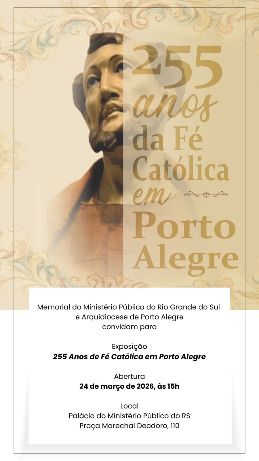 Arquidiocese de Porto Alegre e Ministério Público do RS promovem exposição inédita sobre a fé na capital