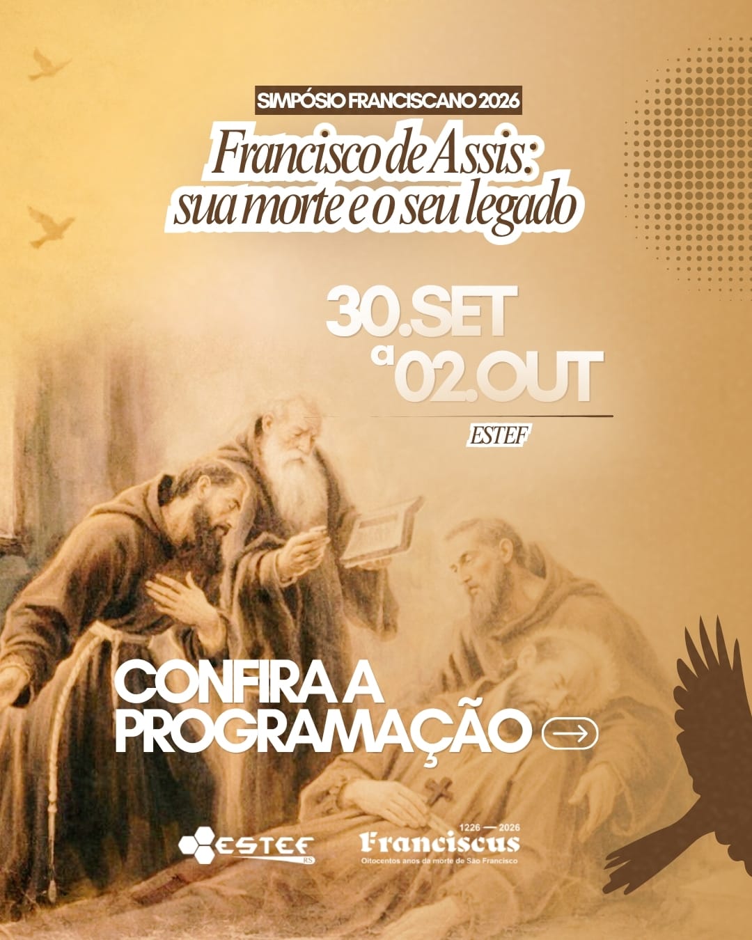 ESTEF promove Simpósio Franciscano 2026 sobre a morte e o legado de São Francisco de Assis