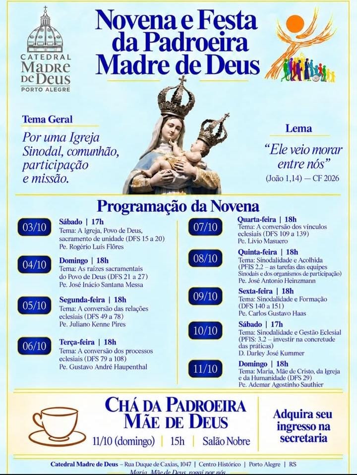 Catedral Madre de Deus celebra sua padroeira em outubro