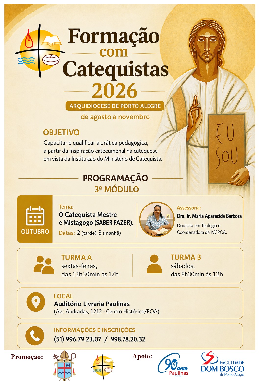 Arquidiocese de Porto Alegre promove formação para catequistas nesta sexta e sábado