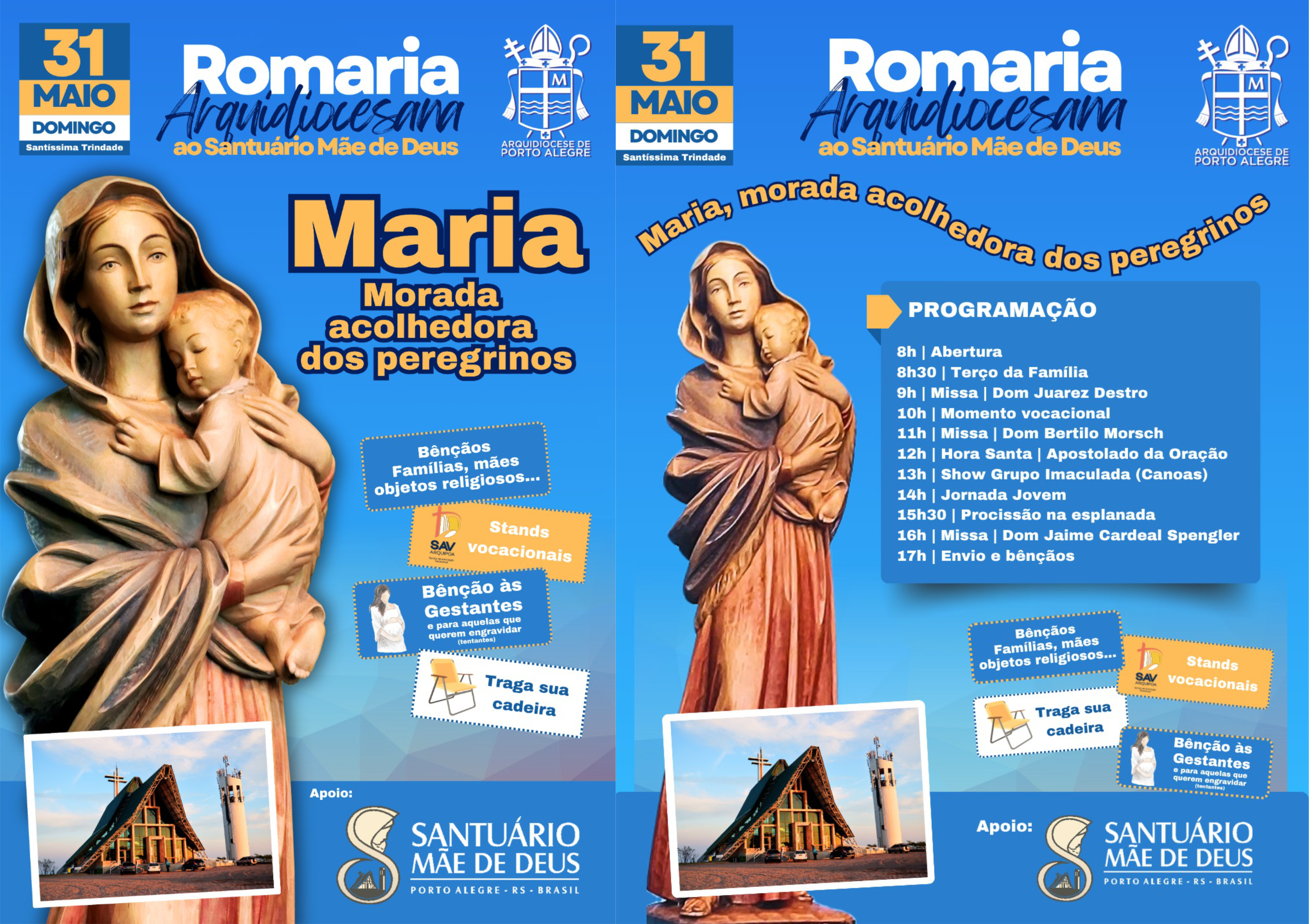 Romaria ao Santuário Mãe de Deus será no dia 31 de maio